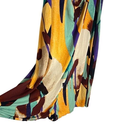 Alfani Cap Sleeve Stretch Surplice Neck Midi Wrap Dress Multicolor Medium - Picture 3 of 7